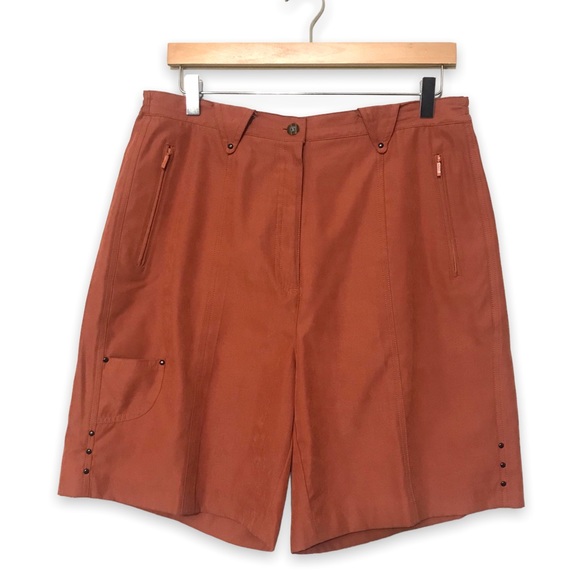 SALE ✨ Jamie Sadock Womens Size 14 Rustic Orange Solid Golf Shorts - Picture 1 of 10